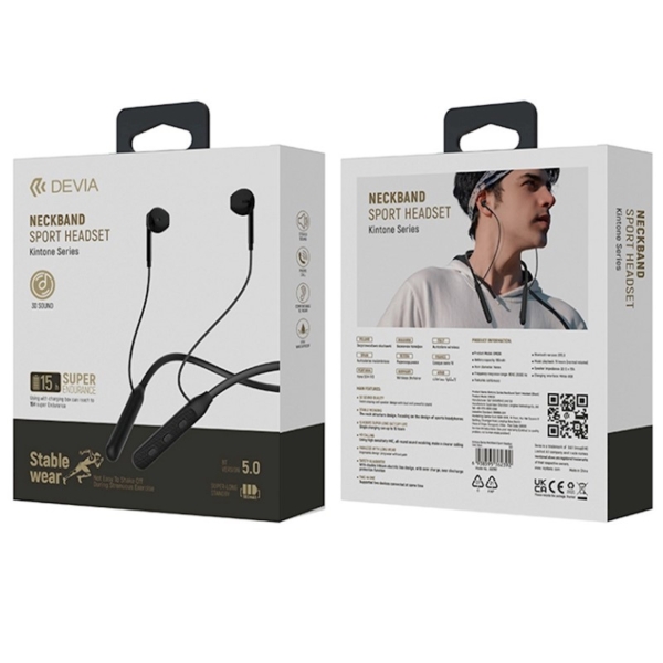 Devia Bluetooth earphones Kintone Neck black