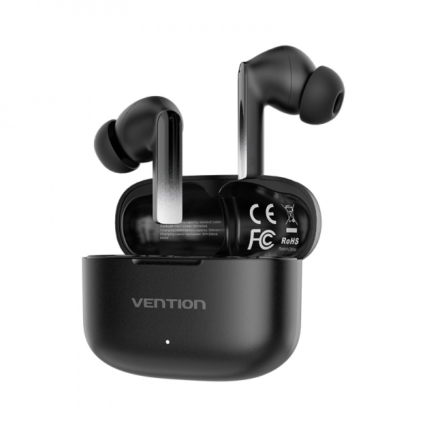 Ecouteurs Bluetooth 5.3 Vention ELF E04 – Noir a/ étui chargement – ​​Autonomie