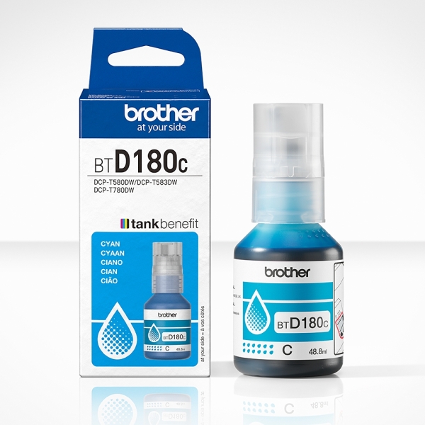 Bouteille d'encre cyan d'origine Brother BTD180C - BTD180C